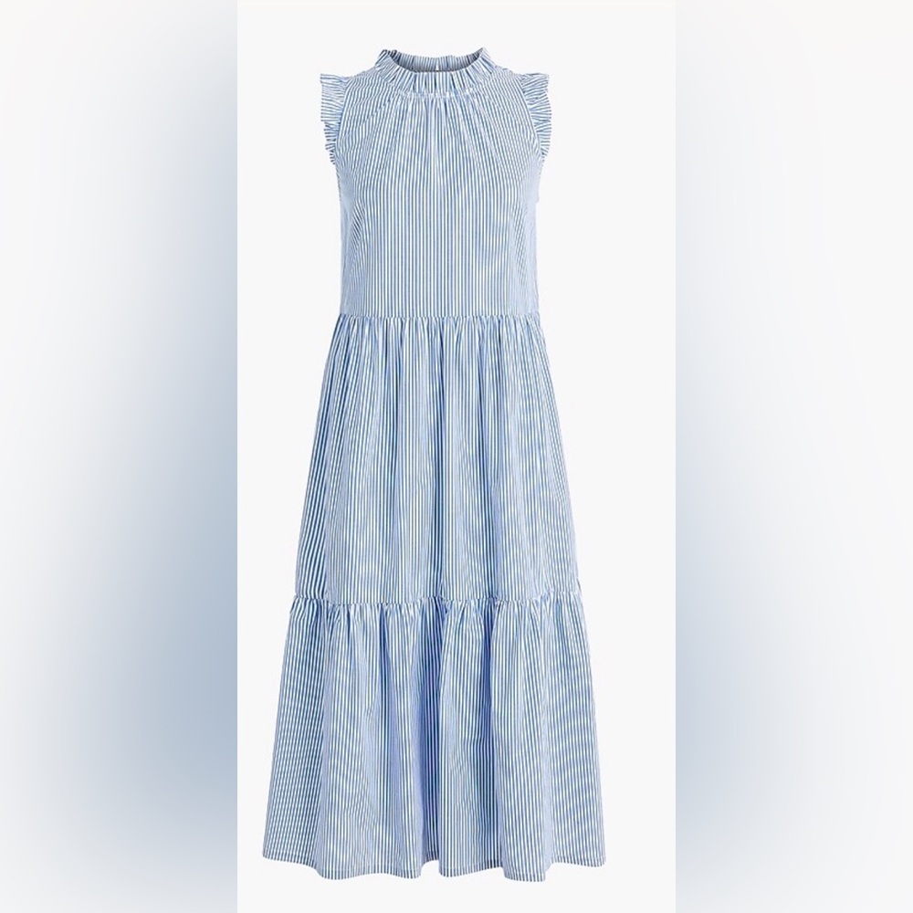 Jcrew seersucker tiered dress size 10